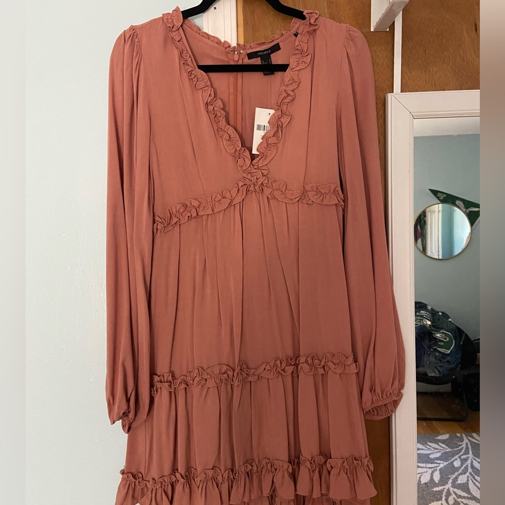 forever 21 rose ruffle dress NWT